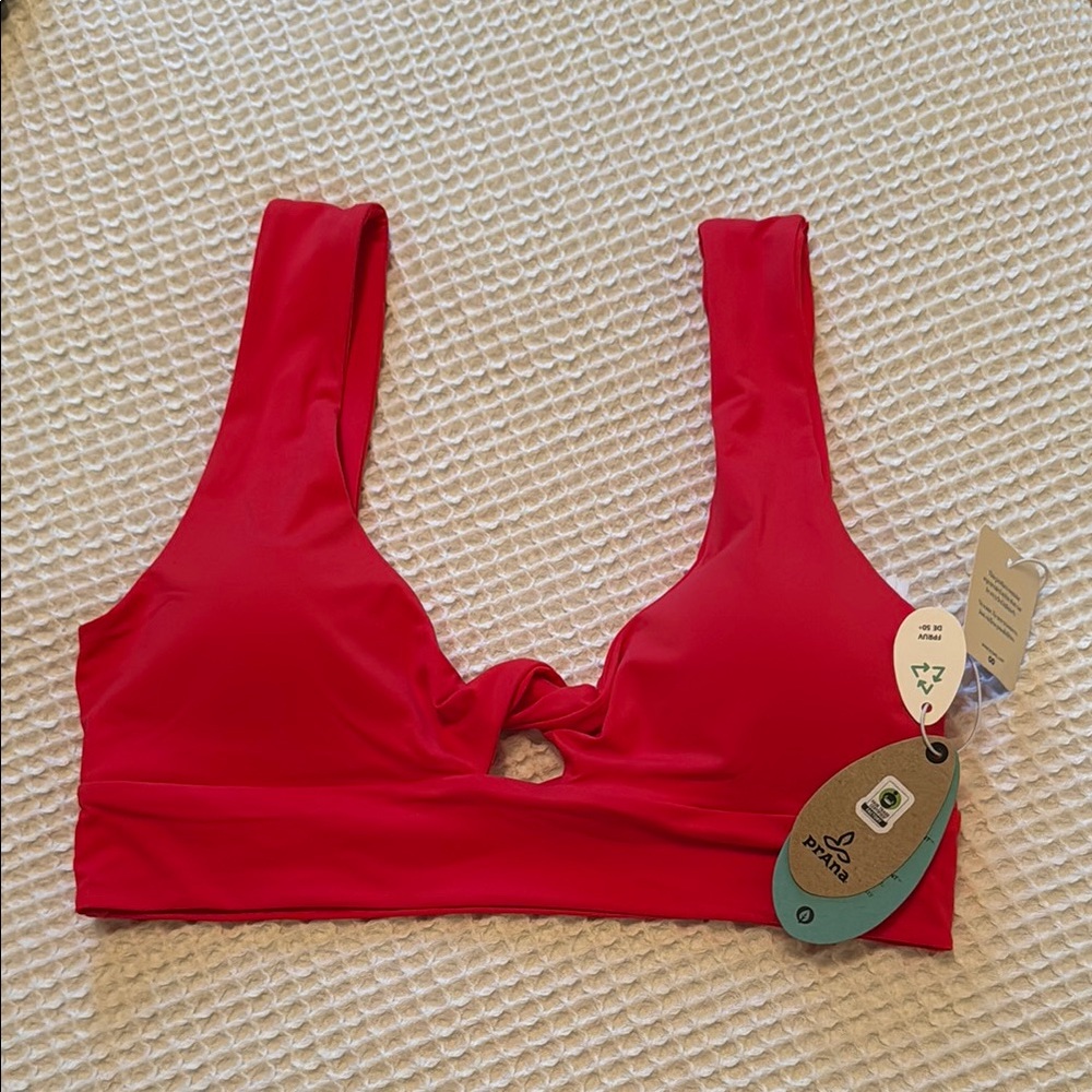 Prana Vibrant Red Twist Front Bra